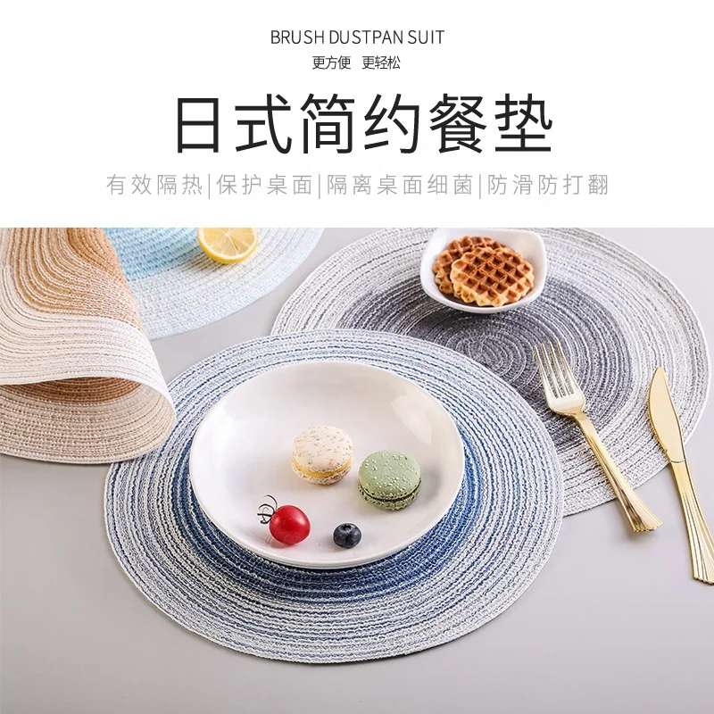 A3045Round heat insulation Nordic Western t bowl mat tea cup Japanese cotton linen