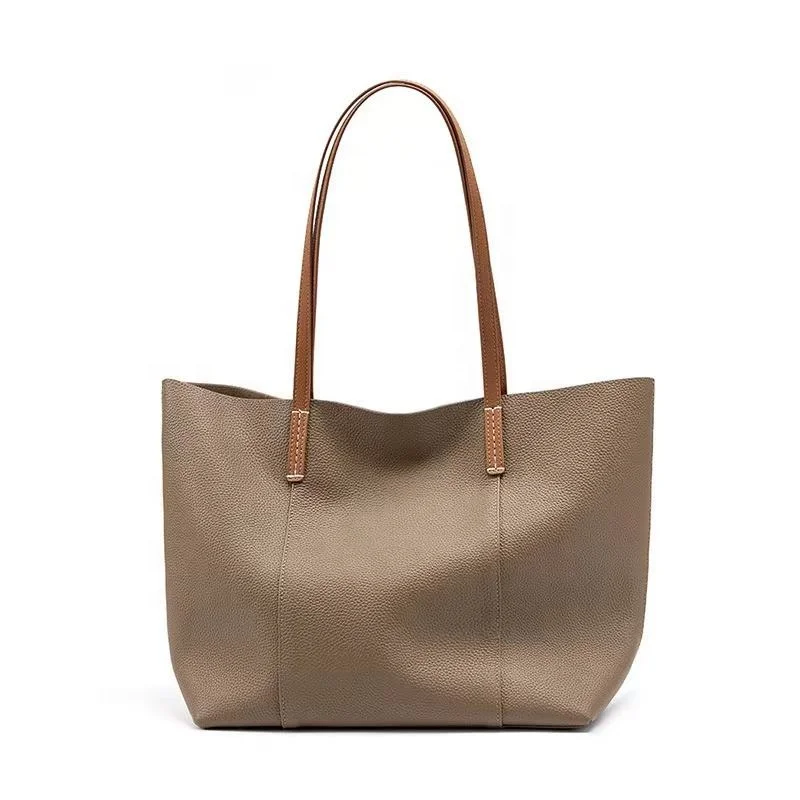 Custom Luxury Large Capacity Genuine Leather Woman Purses And Handbags Big Tote Shoulder Bags Luxury Purses