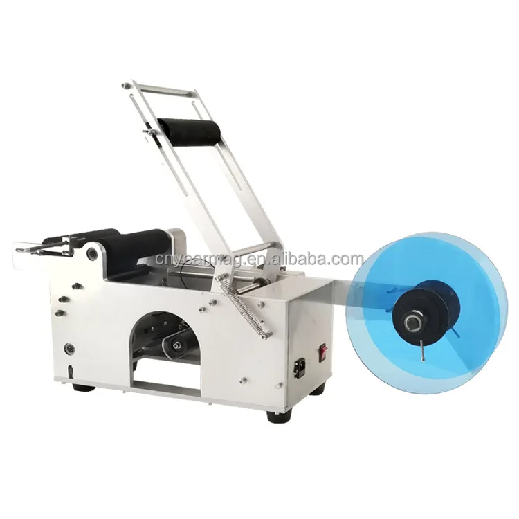 high performance semi automatic round wine bottle paper sticker labeling machine for glass plastic bottles
