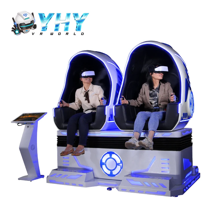 YHY Commercial Kids Arcade Park Roller Coaster Game Machine 9D Simulador Cinema 2 Seats Virtual Reality 9d egg chair
