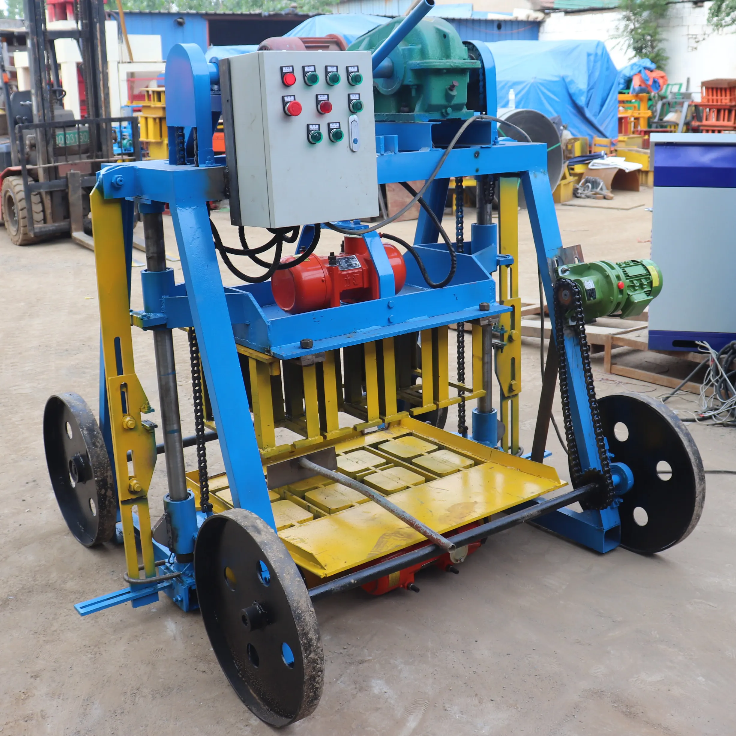 sienmens Qtj4-40 mobile hydraulic building brick paver maker machinery cement hollow cinder block laying making machinery