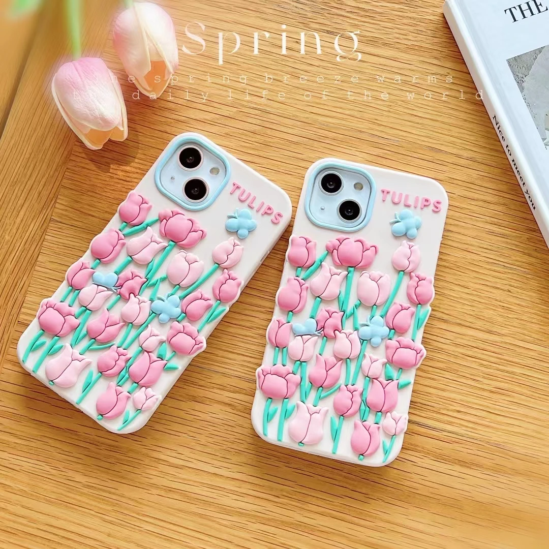 Phone Case Rose Flower Design Cell Phone Case Mobile Cover For iPhone All Series for iPhone12 11 X XR Xsmax 6 6Plus 7 8