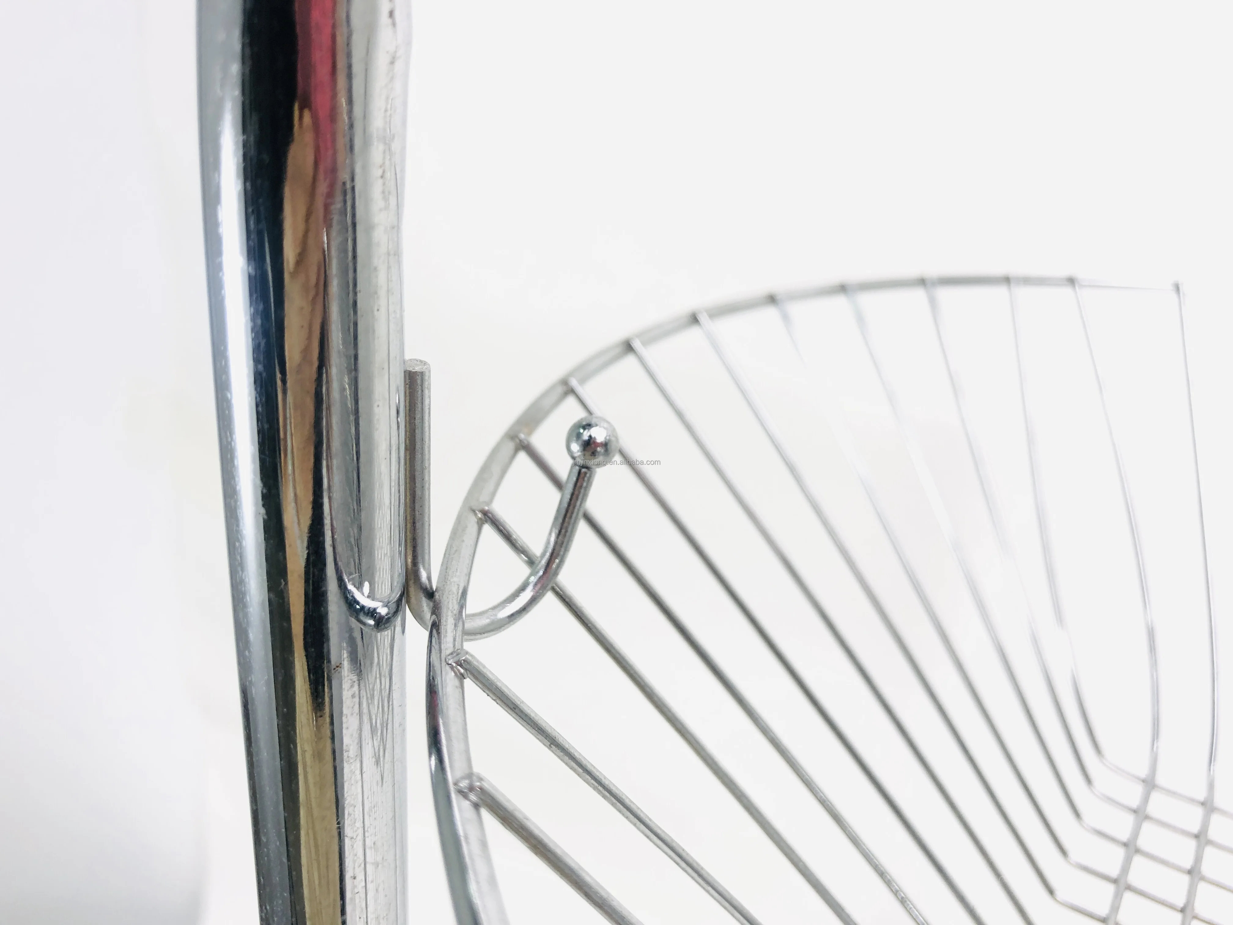 3 Layer Removable Chrome Plated Iron Wire Household Display Rack Storage Fruit Basket Organizer Shelf With Wheels