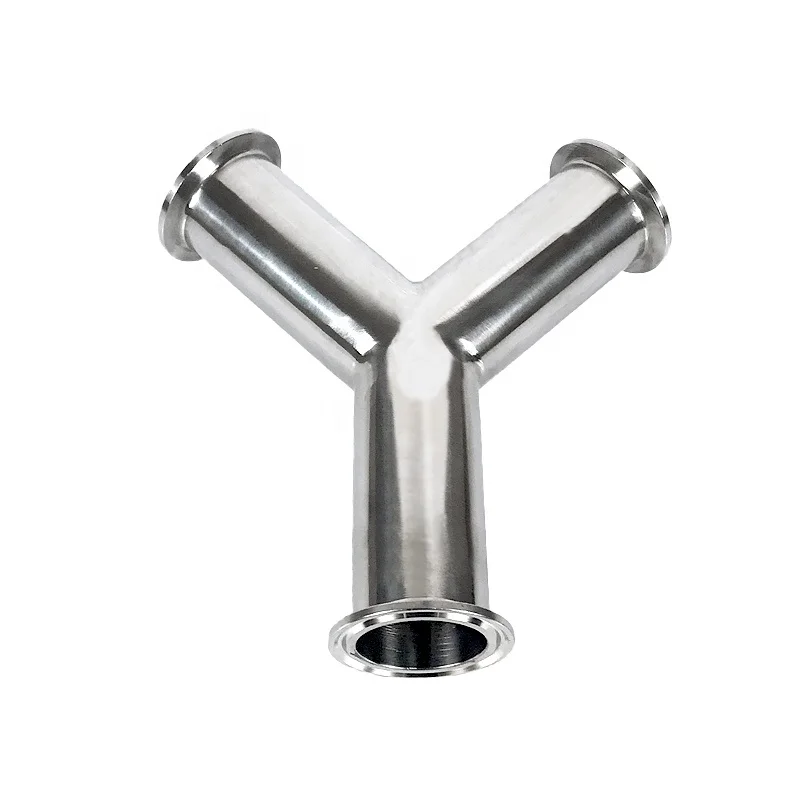 Yongda Sanitary Stainless Steel pipe fitting tri clamp WYES Tee Y type Tee