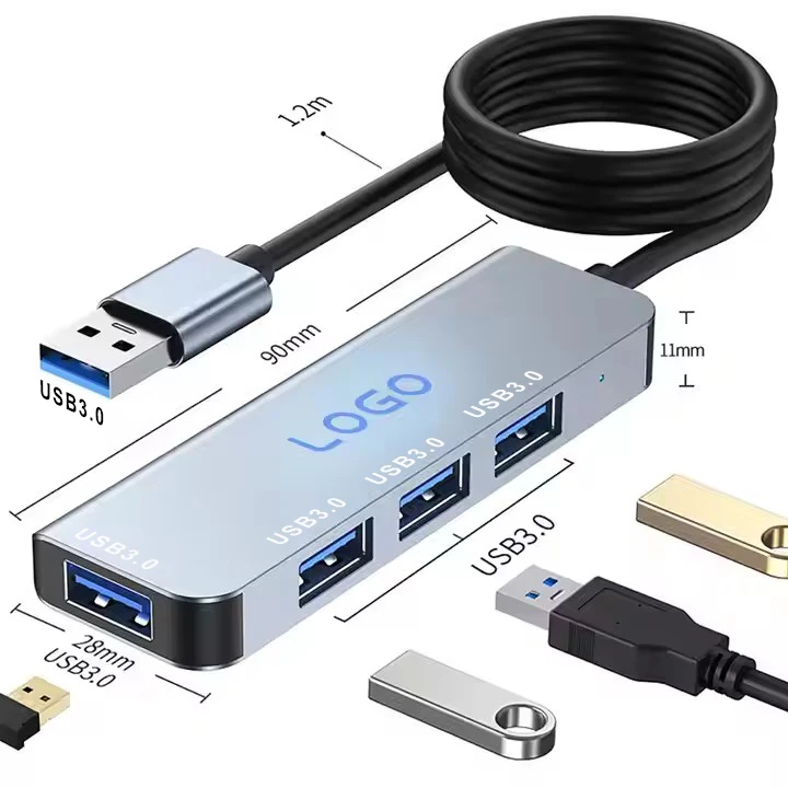 1 2 м 4 порта алюминиевый USB A-USB 3 0 концентратор USB-разветвитель для Samsung MacBook Mac Pro/Mini iMac Ps4 PS5 Surface Pro флэш-накопитель ноутбука