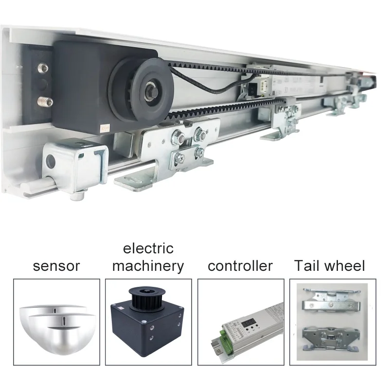Easy to install 150kg heavy duty door use connecting sensing probe sliver automatic sliding doors opener operator