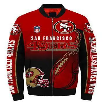 Wholesale New 49ers Flight Bomber Jacket casual long sleeve warm fashion unisex wear men women Autumn Winter Outdoor Jacket