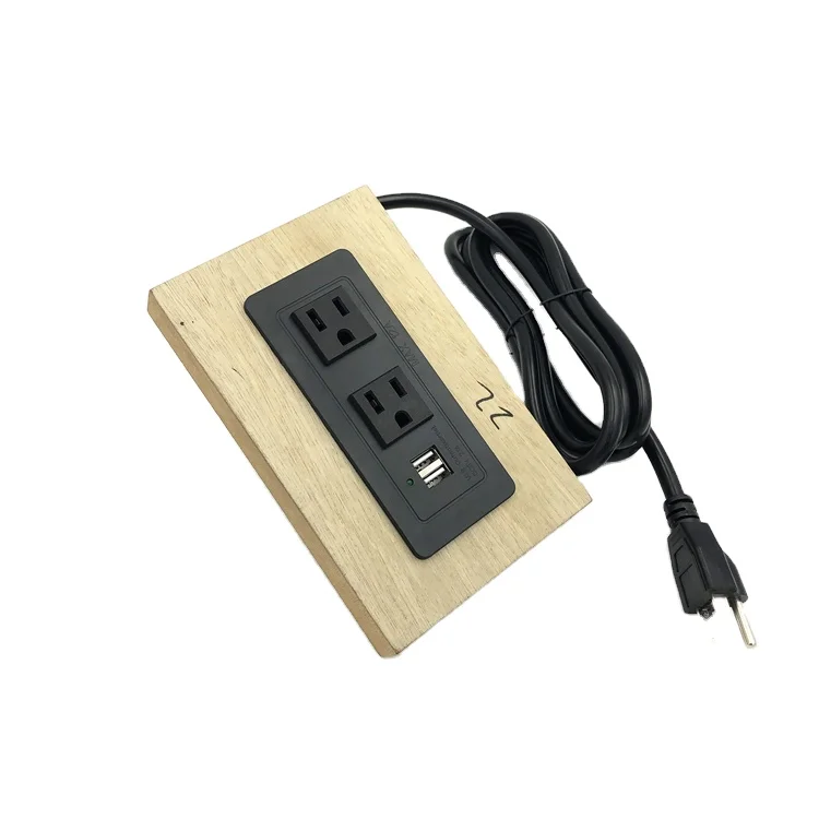 Etl огнеупорный Поликарбонат, Лидер продаж, мебель для отеля/офиса, черно-белые американские двойные розетки питания с Usb-портом, 1 ~ 10 метров