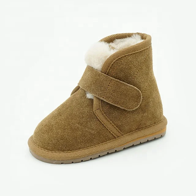Warmlab custom made personalized fashion leather/suede/genuine wool boots for Babies