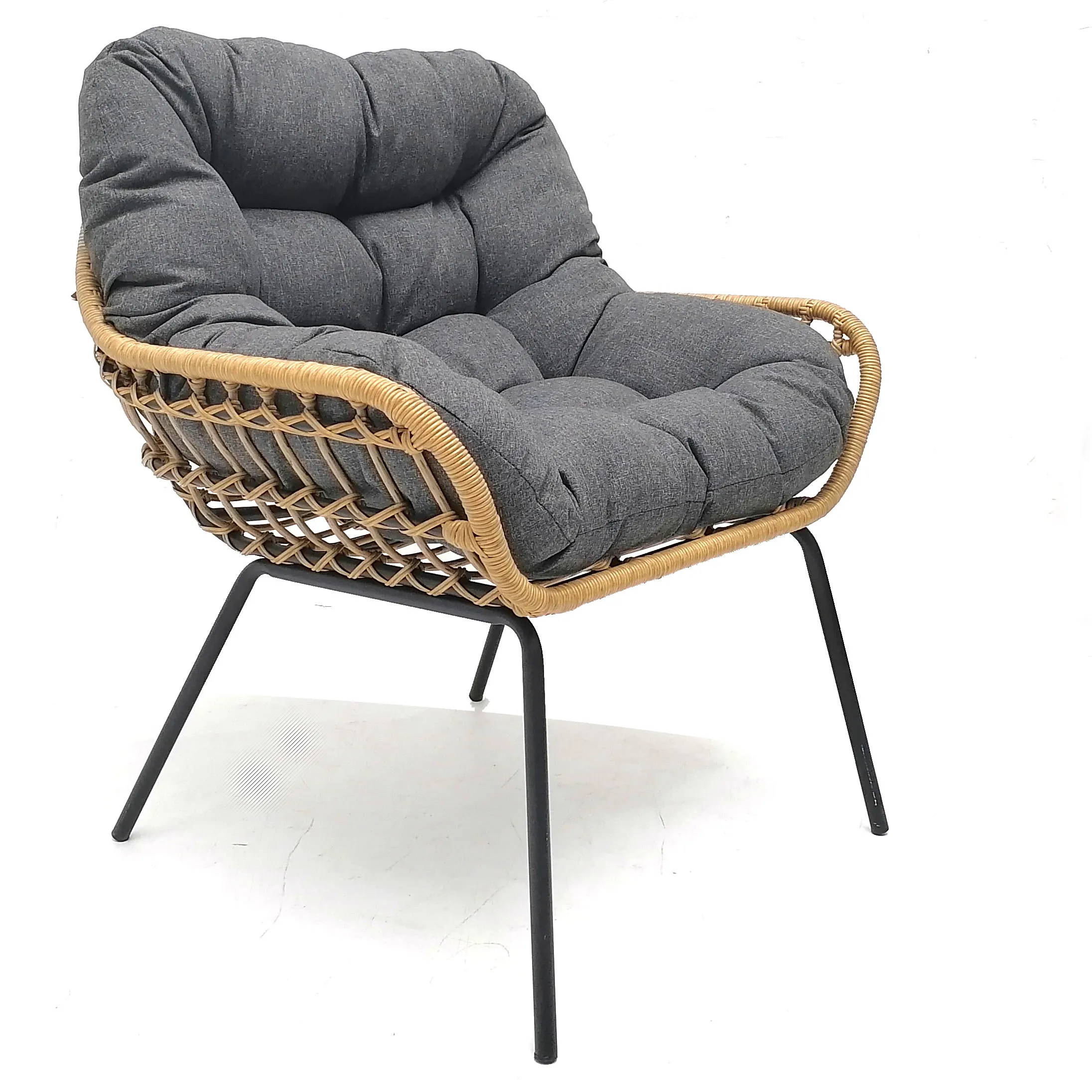 Modern outdoor furniture garden dining set metal steel rattan patio 3pcs furniture set for sale