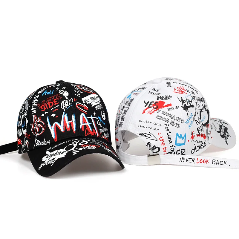 Letter Baseball Cap Graffiti Sun Hip Hop Cap Visor Spring Hat Men Adjustable Snapback Cotton Cap For Women Men Hats