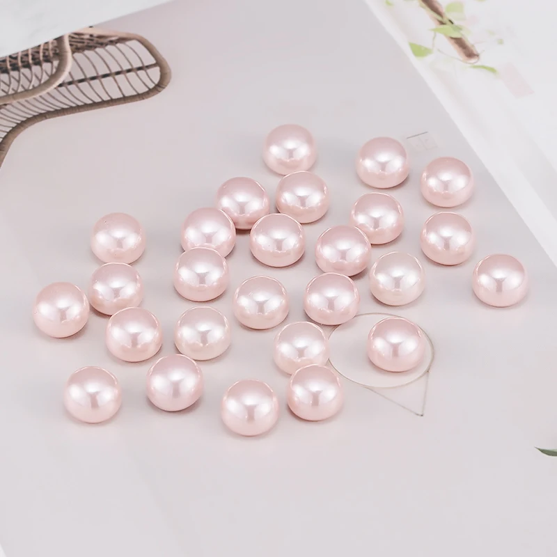 Wholesale Bulk Pink Pearl ABS Acrylic Plastic Beads Oblate & round Loose Beads Women DIY Jewelry Earring Pendant Making