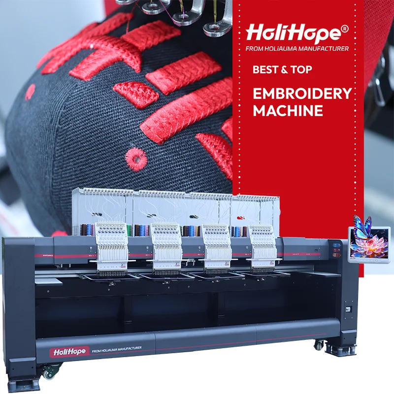 10 Year Motor Warranty Computerized Embroidery Machine 4 Head Multi Needle Cap Tshirt Logo 3D Hat Embroidery Machine Like Tajima