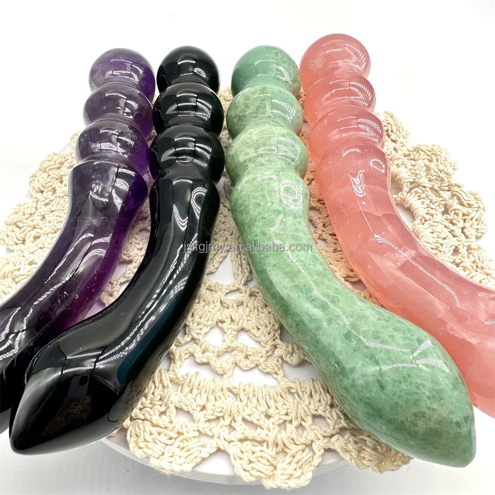 Wholesale Nature Stone amethyst Yoni Healing Crystal Massage Wands Quartz Crystal Dildo For Women