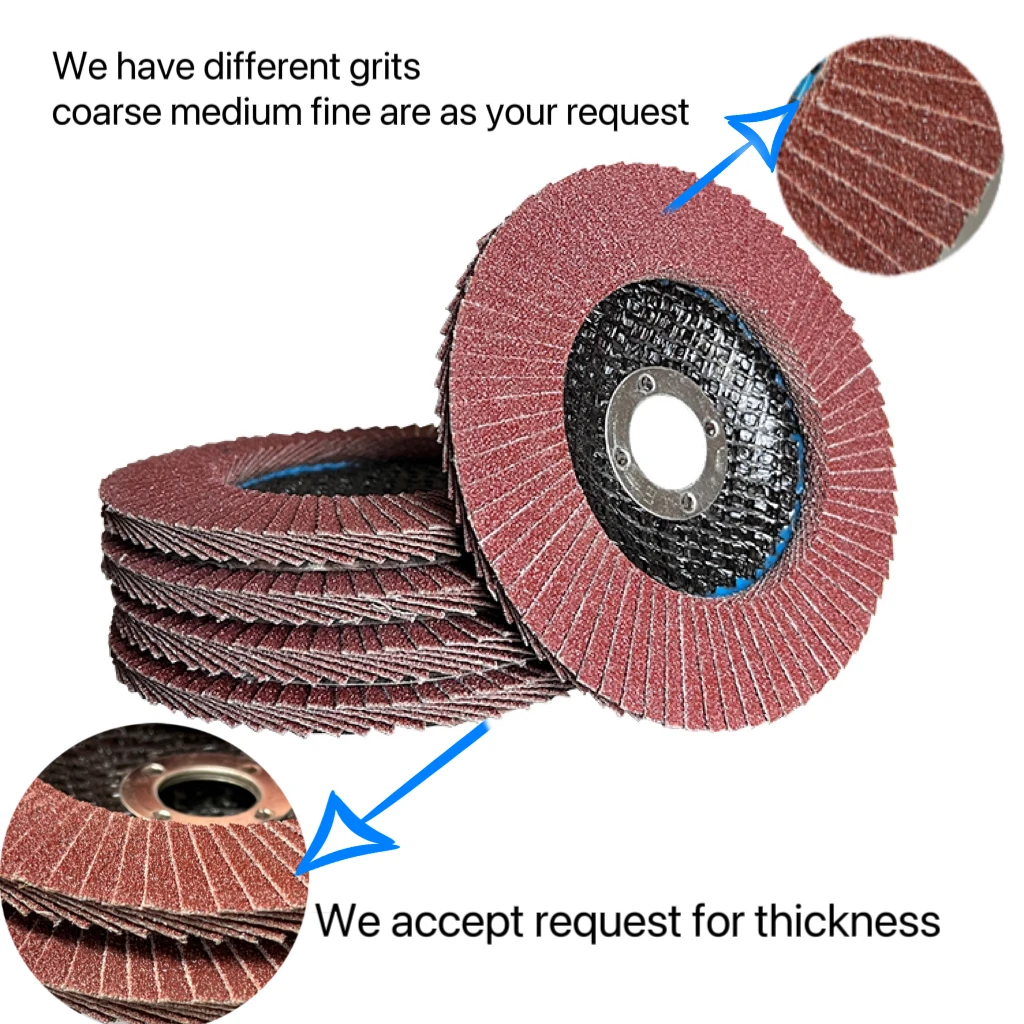 High quality Kingcattle sand cloth GKX51-B Aluminum oxide grit 40 60 80 120 100mm 4 inch Flap Disc