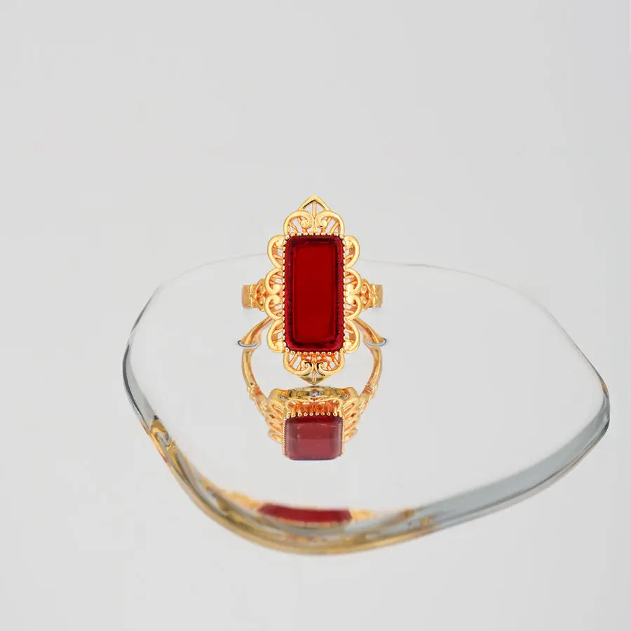 Newest Products Wholesale Fashion Jewelry Classic Women Ring 18k Gold Plated Colored Gemstones Ring