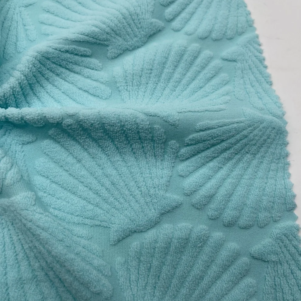 new spandex terry jacquard fabric for swimwear swimsuit knitted shells bikini fabric French terry toweling custom stretched