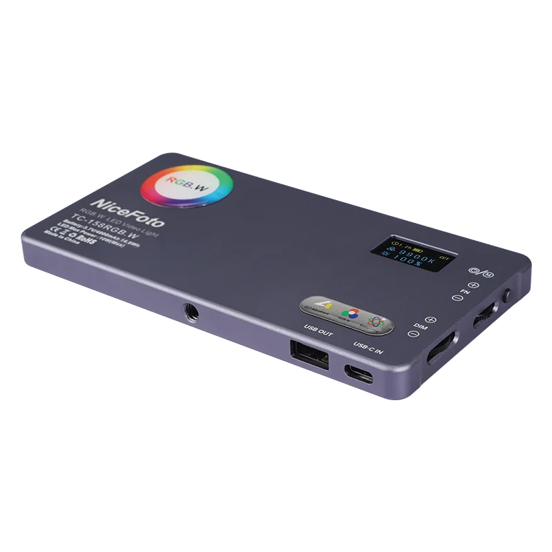TC-158RGB.W NiceFoto 10W RGB LED Video Light Built-in Rechargeable Battery Camera Video Fill Light