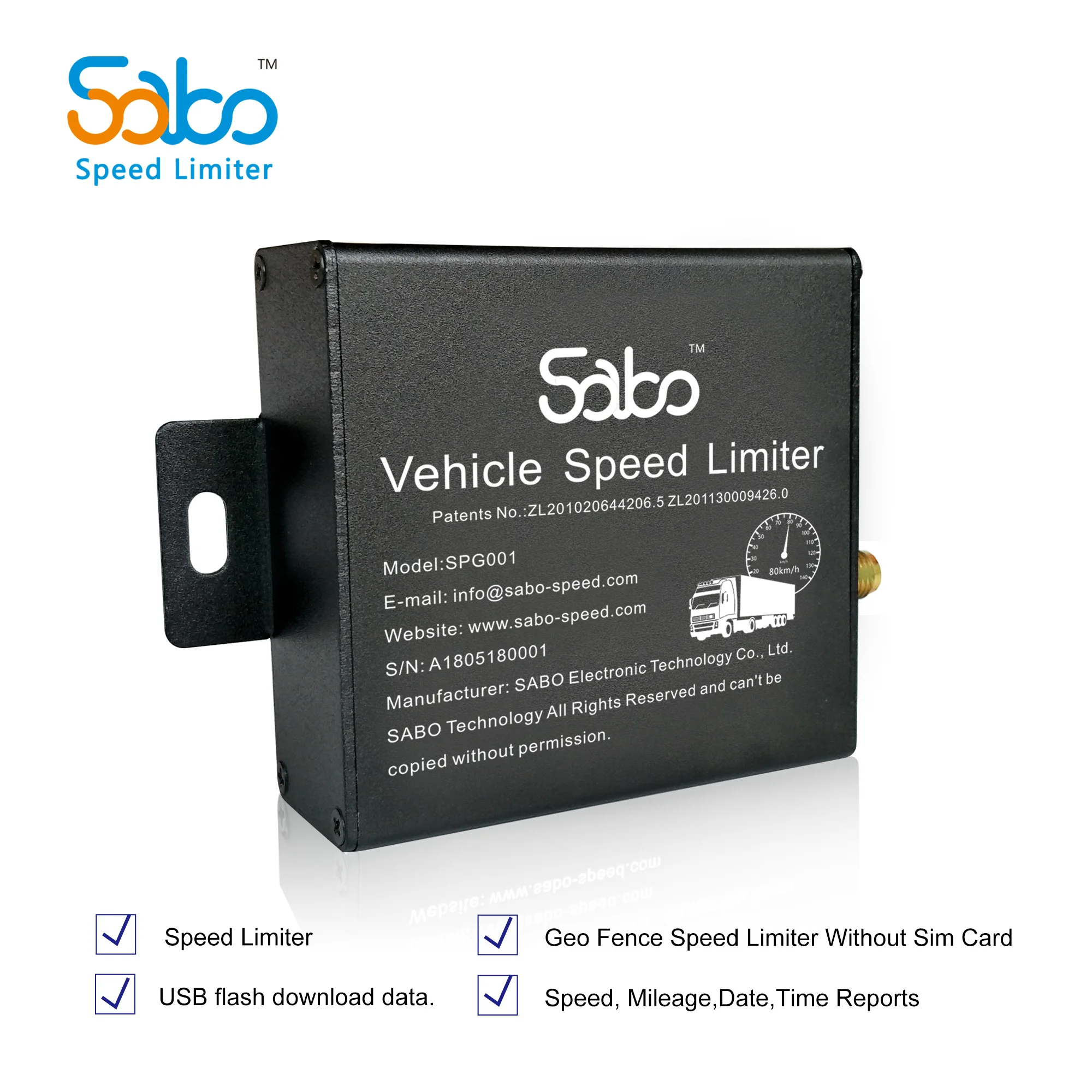 Sabo 12V-24V Vehicle Speed Limiter with GPS Tracking Function for Trucks and Buses Two-Way 2G GPS Tracker in GPS Market