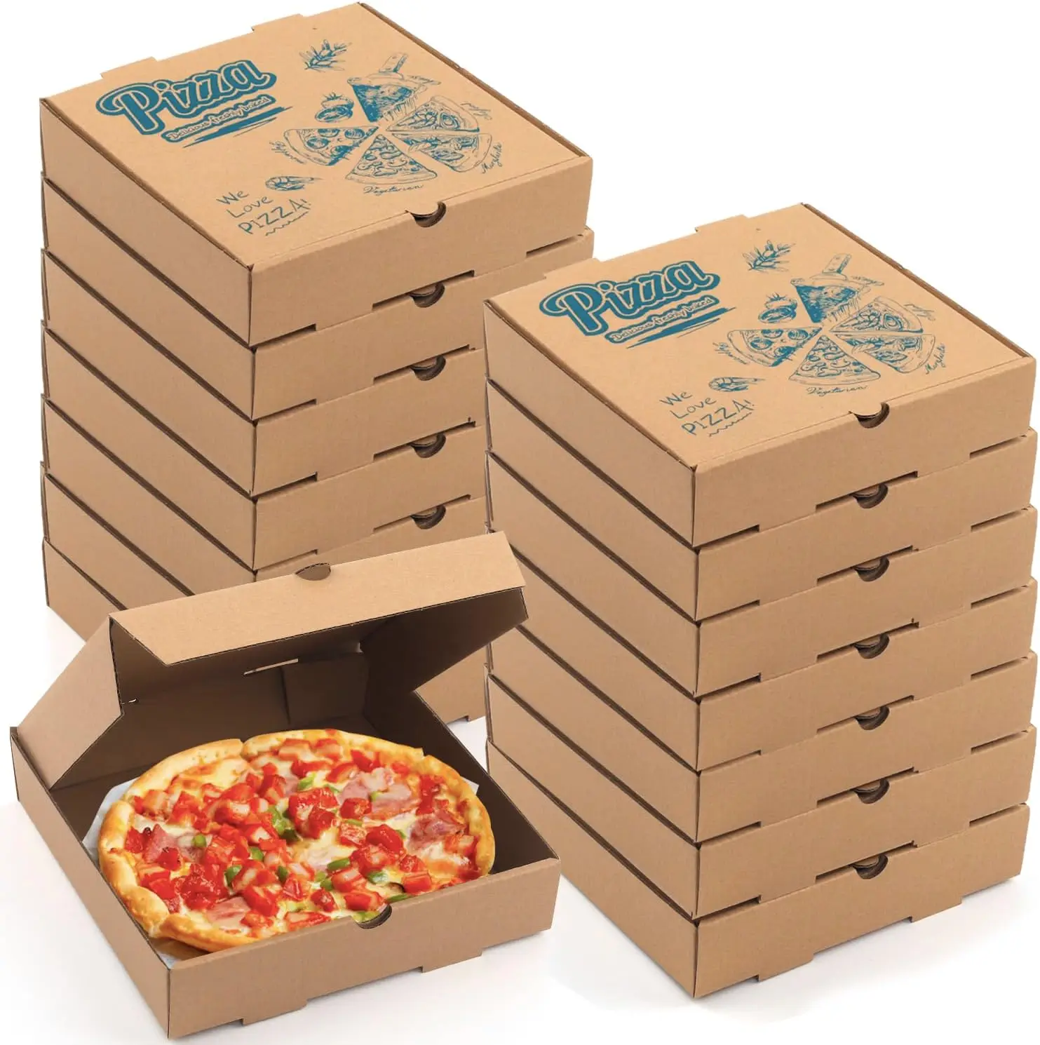 Wholesale Food Grade Pizza Packing Boxes With Logo Printing Customized Pizza Box For Pizza Packaging