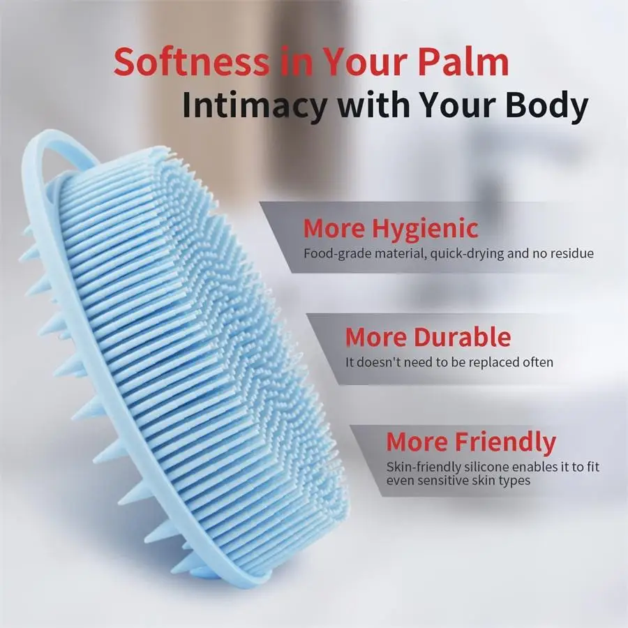 Lalasis soft dry hair cleaning scrub body brush silicone bath brushes sponges for baby