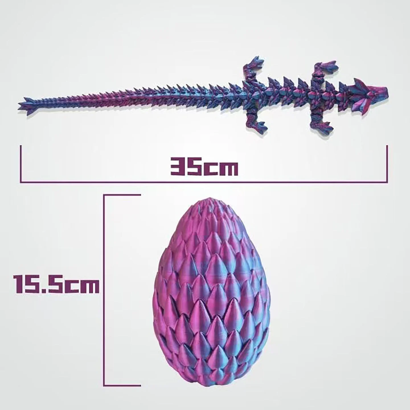 High quality customized multi-color 3D printed Chinese dragon creative ornaments crystal dragon eggs