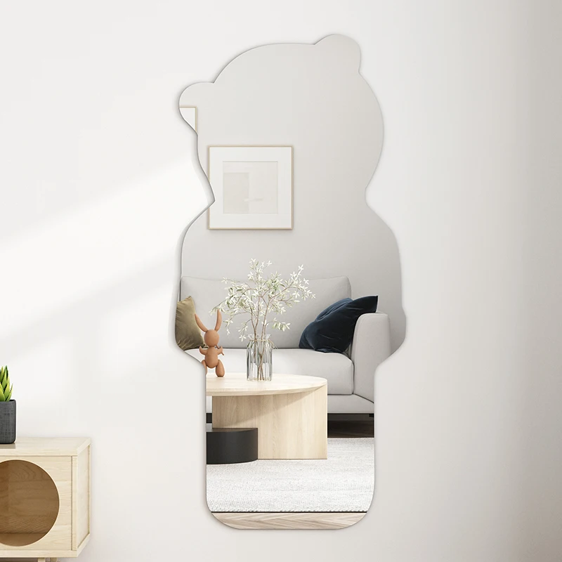 Factory Wholesale Widely Applied Flexible Acrylic Unbreakable Soft Plastic Self-adhesive Mirror Bear Wall Decor Adhesive Mirror