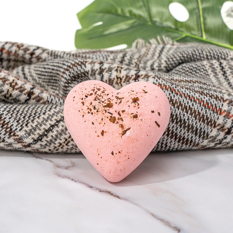 Private Label Luxury Organic Bath Bombs Heart Bath Bombs With Dried Flowers