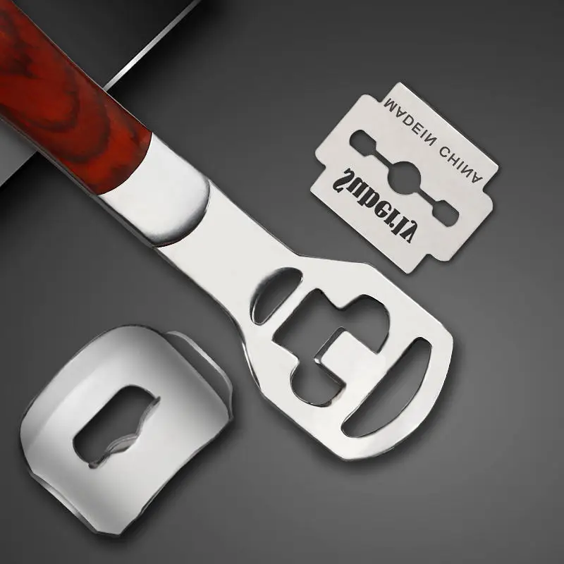Multi-function  Stainless Steel Dead Skin Remover Foot Scraper with Wooden Handle for Foot Caring