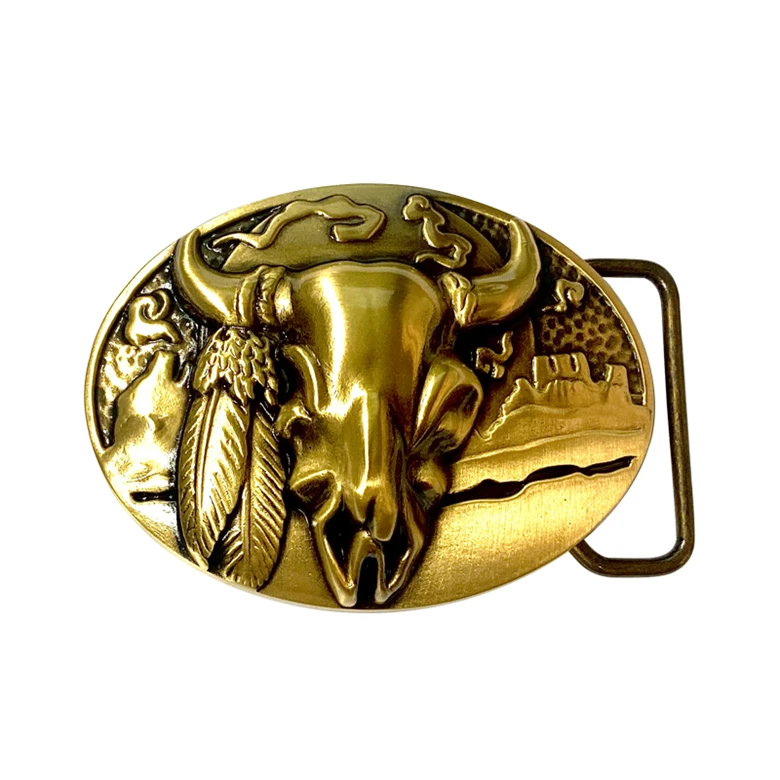 Manufacturer Wholesale Custom Zinc Alloy Stainless Steel Brass Mens Western Cowboy Logo Metal Belt Buckle For Men Western