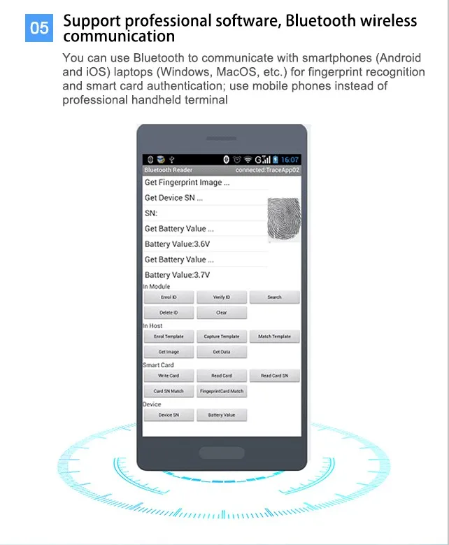 HFSecurity HF7000 Portable Biometric Get Fingerprint Images Send to Your Email for Fingerprint Jewelry Free SDK