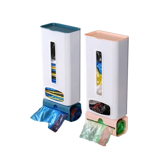 Garbage Bag Storage Box, Plastic Bag Collector, Kitchen Wall Hanging Bag Removable Organizer