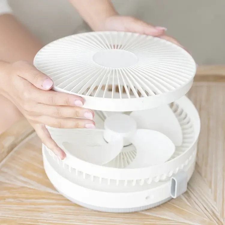 Foldable Table Fan Usb Rechageale Portable Mini Folding Fan Telescopic Auto Oscillating Electric Standing Air Cooling Fan