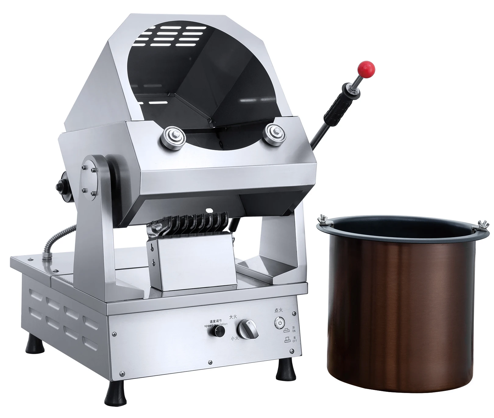 Stainless Steel Big Capacity Industrial Automatic Gas Heated Meat Floss Rice Fired Stir Fryer Machine