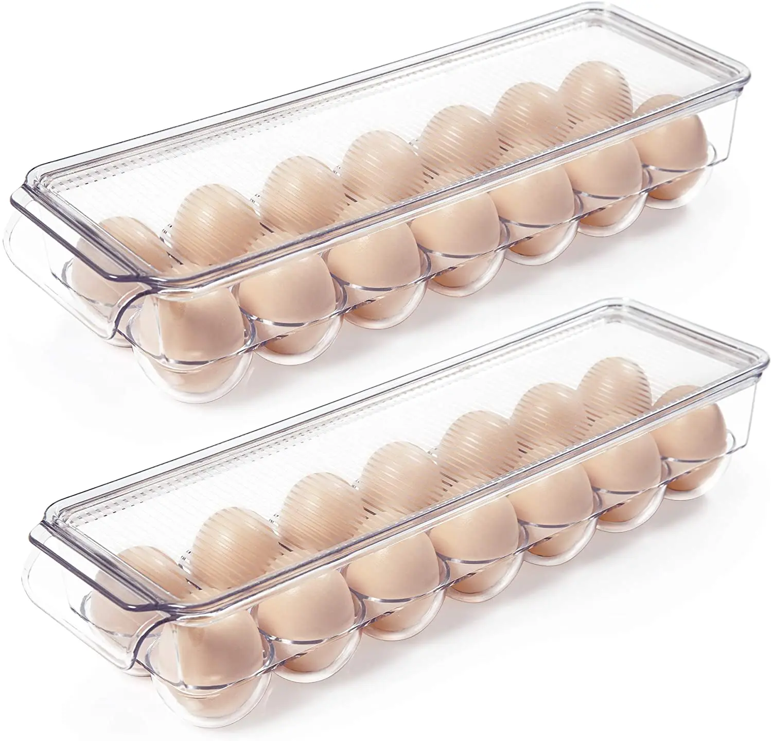 Egg  container Refrigerator organizer lid holds 14 eggs 2 packs