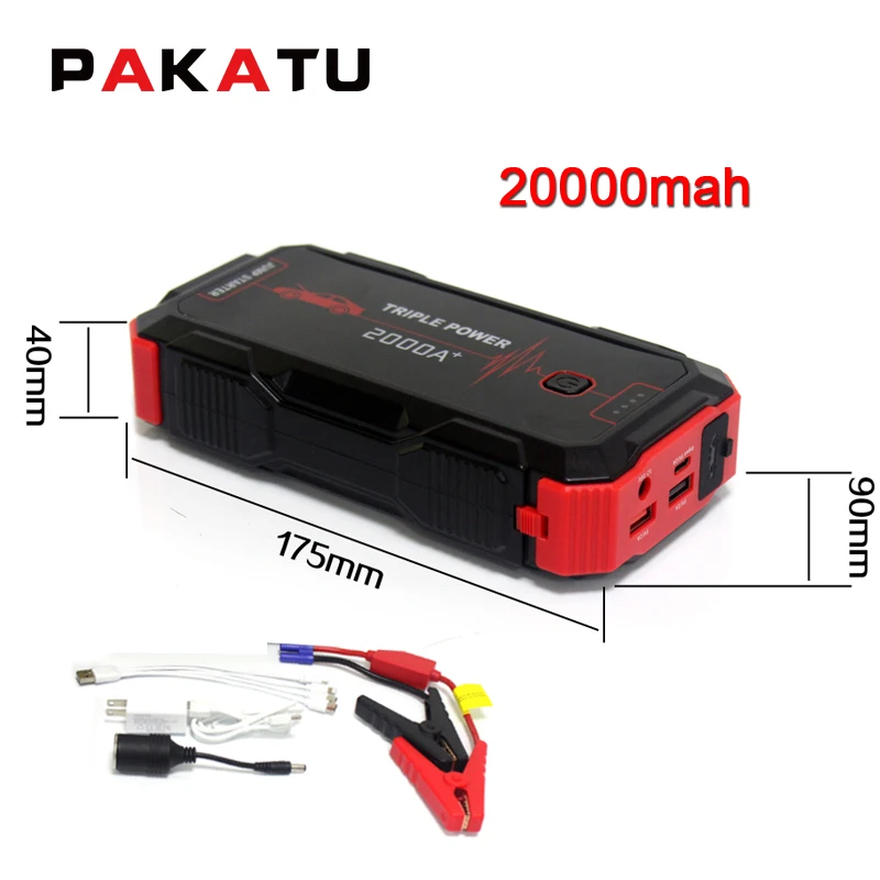 12v 24v Emergency tool PAKATU professional factory wholesale high capacity jump starter cable power bank car battery