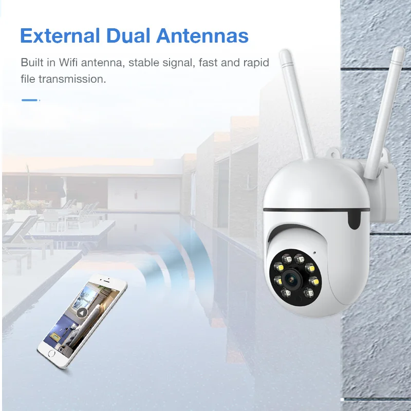 IP camera de surveillance sans fil outdoor house ptz security camera with color night vision