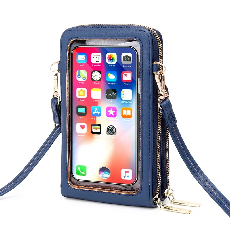 Shoulder Women Crossbody Bag Purse Leather Mobile Cell Phone Bag Case Factory Custom OEM ODM Summer Touch Screen Waterproof PU