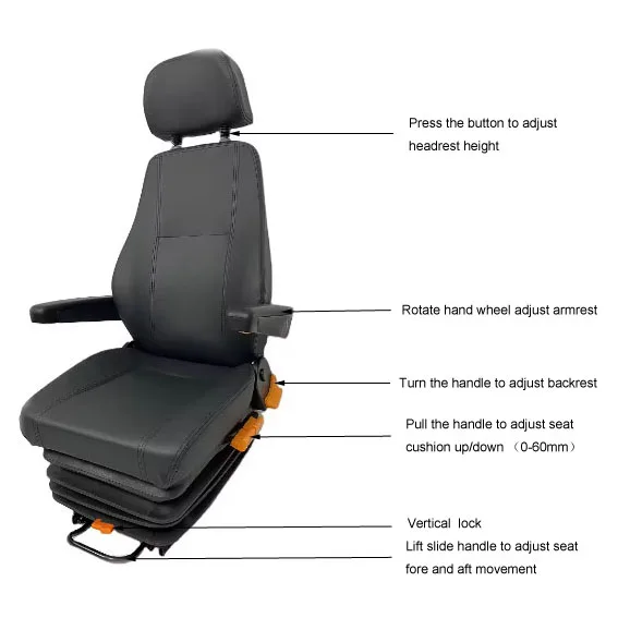 Pneumatic Car Seat Truck Air Seat Shacman Truck Driver Seat