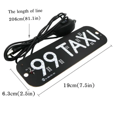 99 Taxi Ubers Grab Led Car Cab indicator USB Windshield Libre roof top light LED light box uuber taxi sign beacon