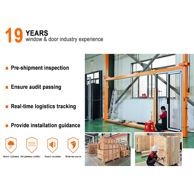Supplier New Product Thermal Insulation Aluminium Glass Door Interior House Corner Glass Folding Door Aluminium Bifold Accordion