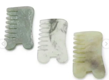 natural custom quartz stone jade rose gua sha comb