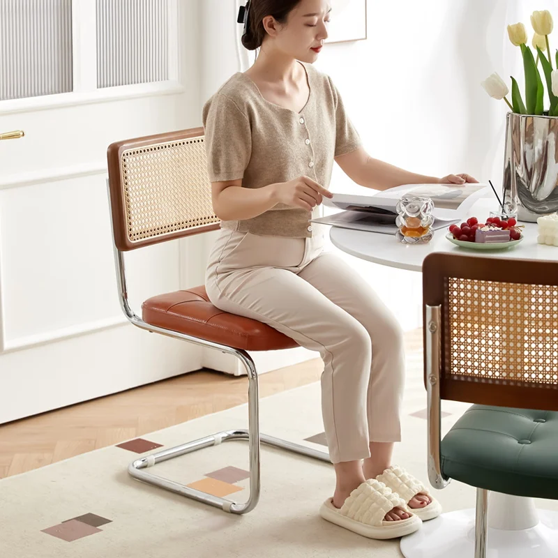 Dining Chairs Rattan Wood Luxury Nordic Metal Fabric Leather Dinning Sets Home Furniture Modern Restaurant Dining Room Chairs