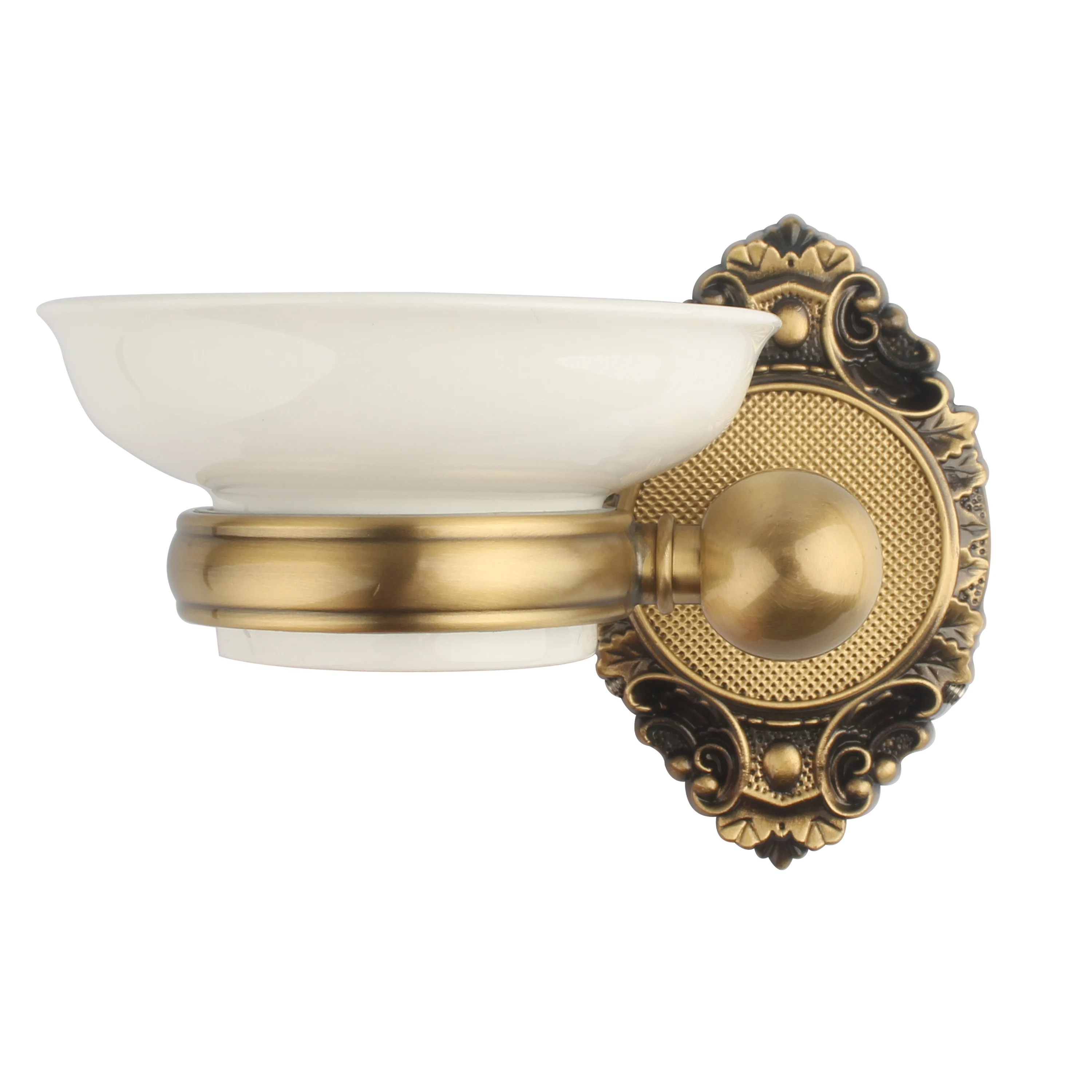 Luxury Brass Wall Mount Ceramic Soap Dish Set Shower Soap Holder and Towel Rack for Home or Hotel Bathroom Use