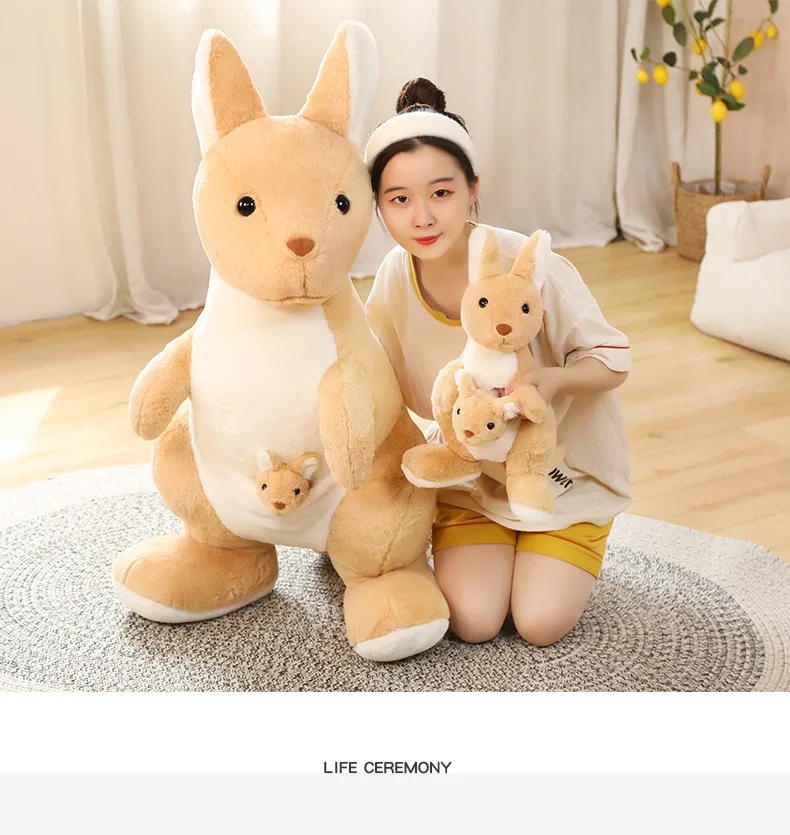 Small Cute Custom Special Mothers Day Gifts Mother Child Stuffed Brown Mom And Baby Australia Plush Animals Kangaroo