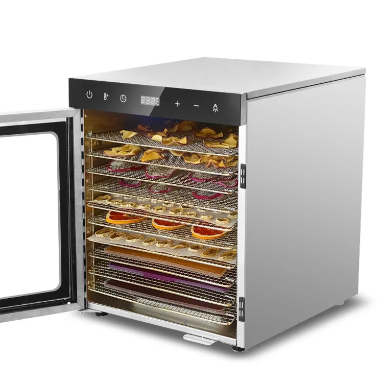Factory Supply 10 Trays Stainless Steel Home Use Fruit Dehydrator For Apple Orange Banana Lemon Slice