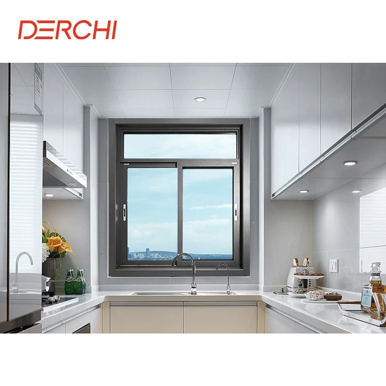 AS2047 Tempered glass 2 track 2 panel sliding window custom house window