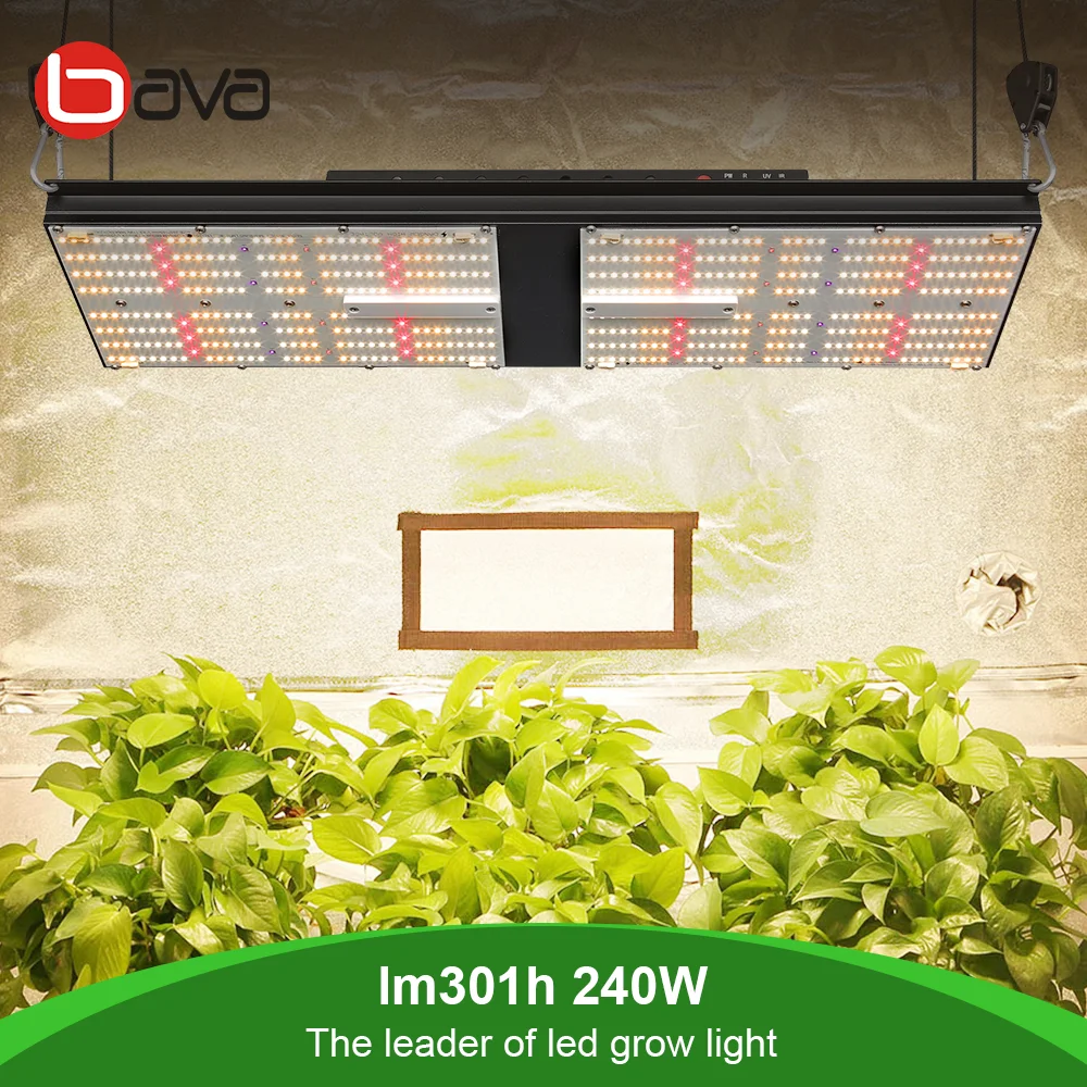 Bava dropship hydroponics  grow lamp 240w Samsung LM301H fuspectrum 4 ft pcb led grow light with ir and uv with 4 switches