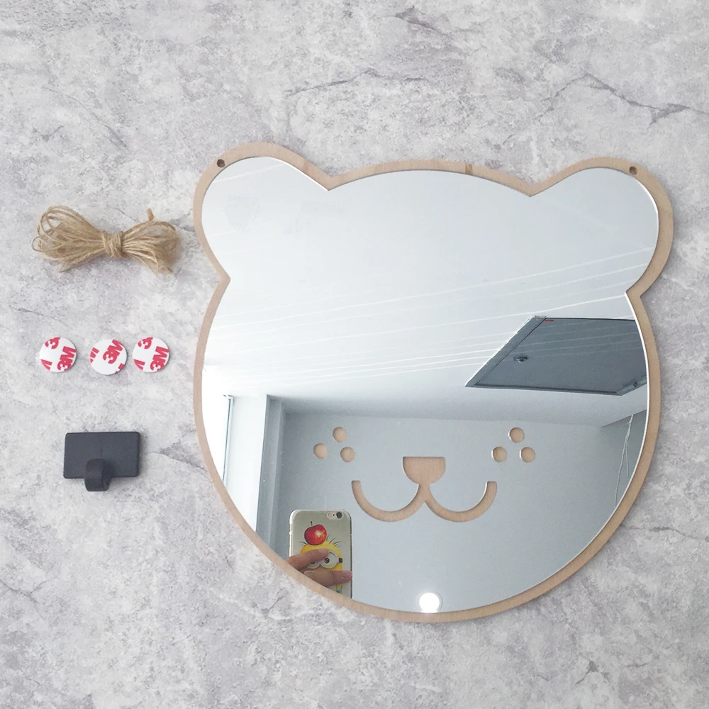  Funlife Прямая продажа с фабрики Северная Европа INS стиль 3D акриловые украшение в виде мишки; Имеются туалетный подвесное Зеркало для девушки украшения