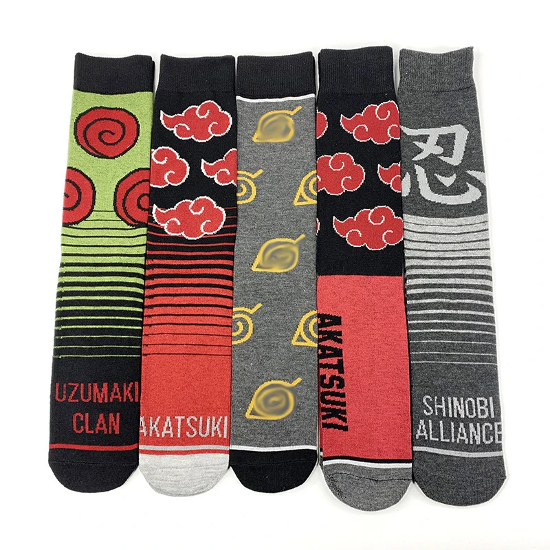 2024 New Design Anime Cotton Socks high ankle socks Japan Anime Characters Akatsuki Uzumaki SHINOBI Socks